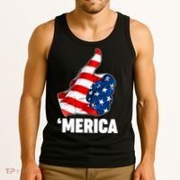 Thumbs Up Merica USA American Flag Tank Top thumb 3