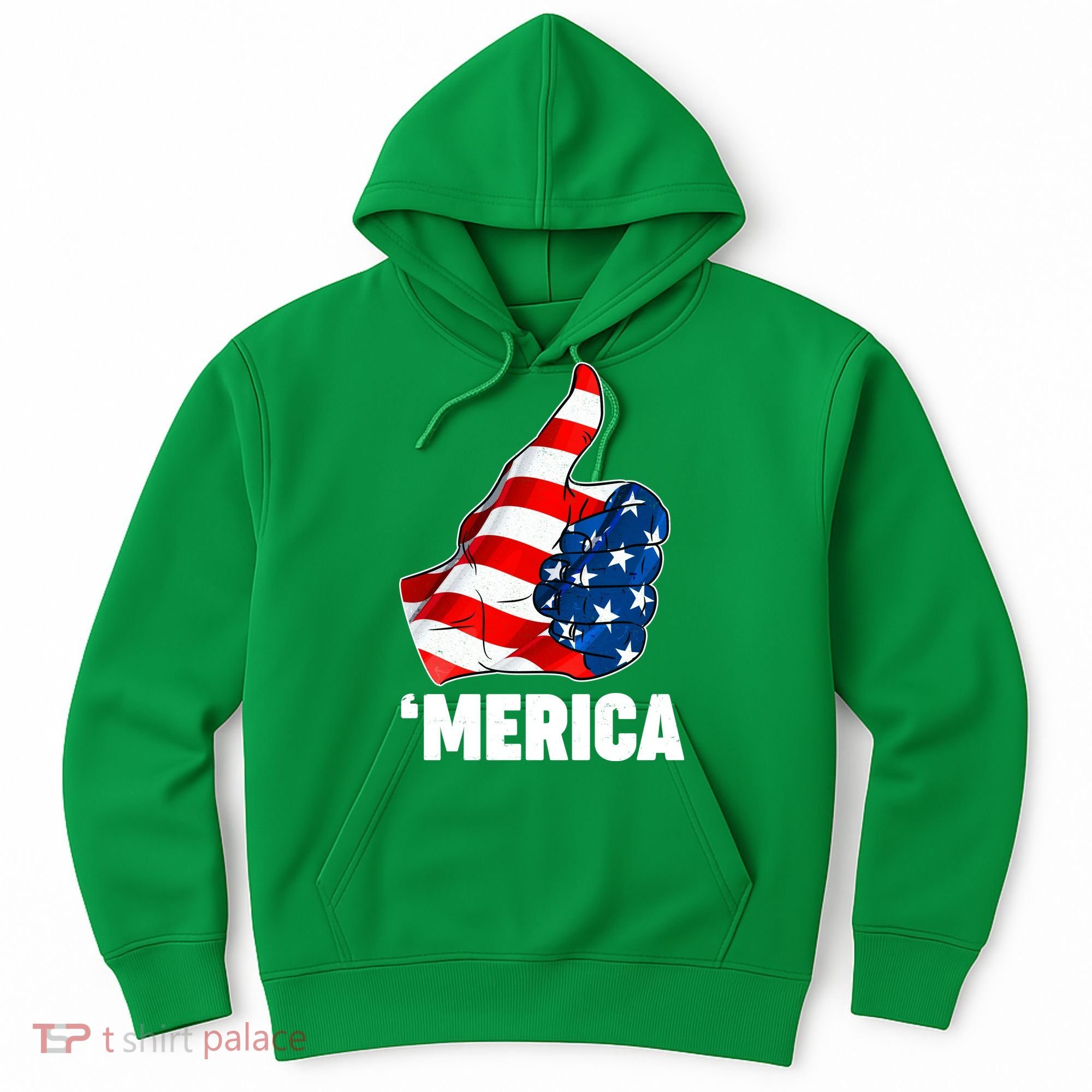 Thumbs Up Merica USA American Flag Hoodie