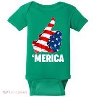 Thumbs Up Merica USA American Flag Baby Bodysuit thumb 0