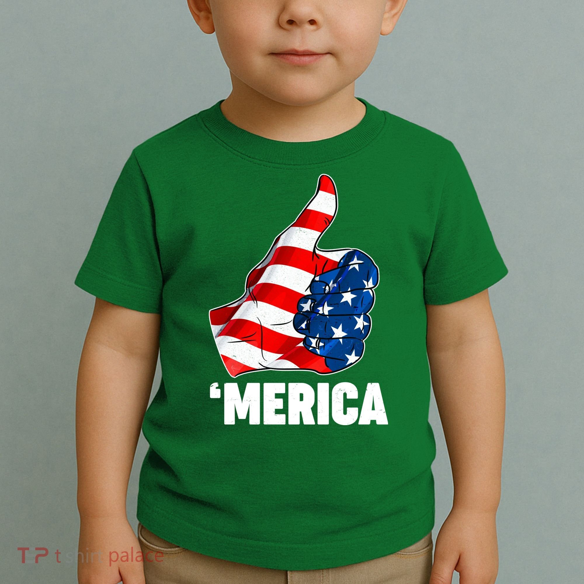 Thumbs Up Merica USA American Flag Toddler T-Shirt
