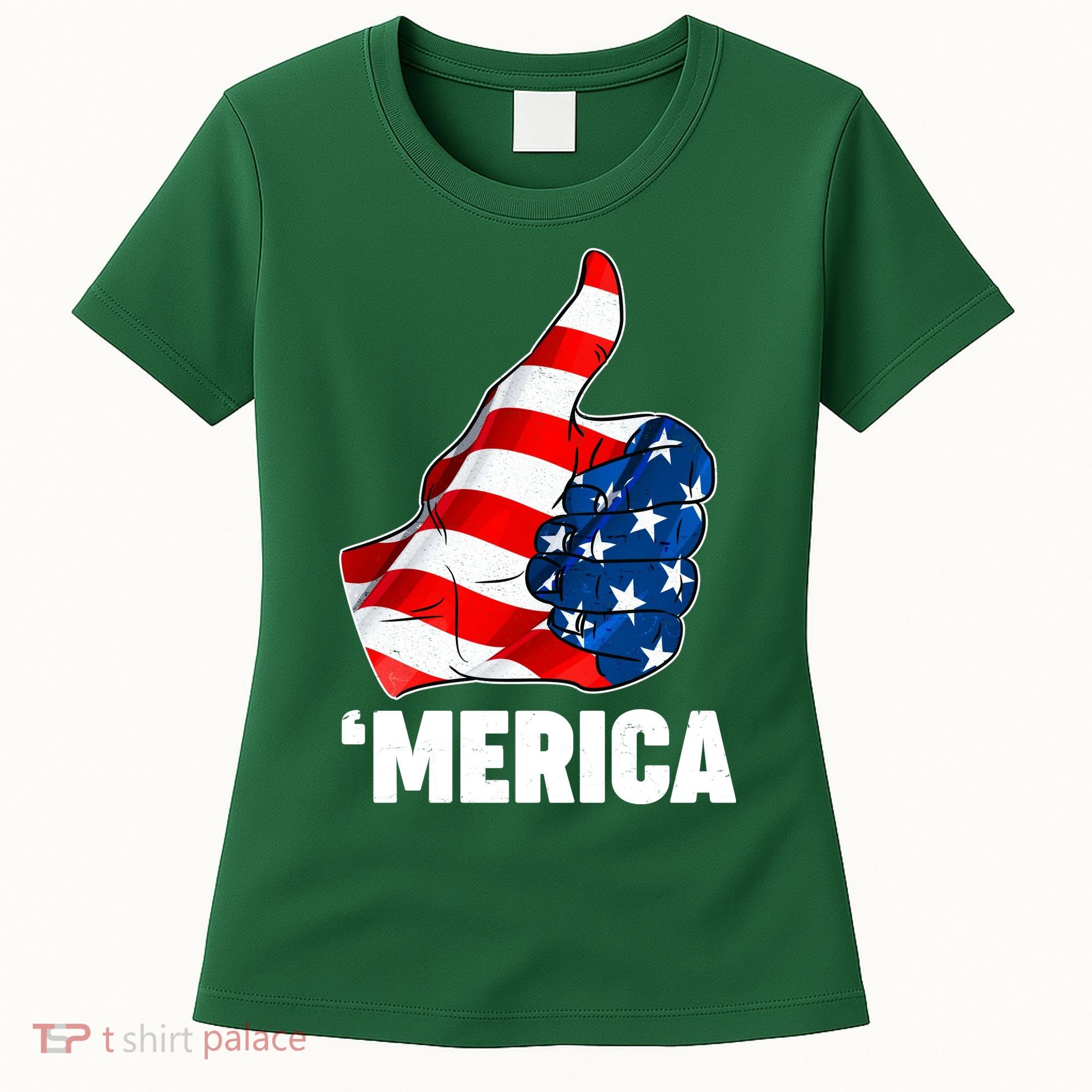 Thumbs Up Merica USA American Flag Women's T-Shirt
