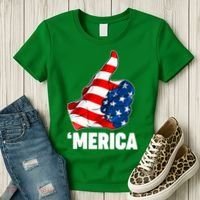 Thumbs Up Merica USA American Flag Women's T-Shirt thumb 3