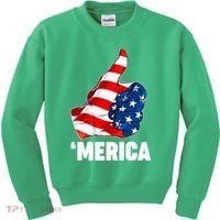 Thumbs Up Merica USA American Flag Kids Sweatshirt thumb 0