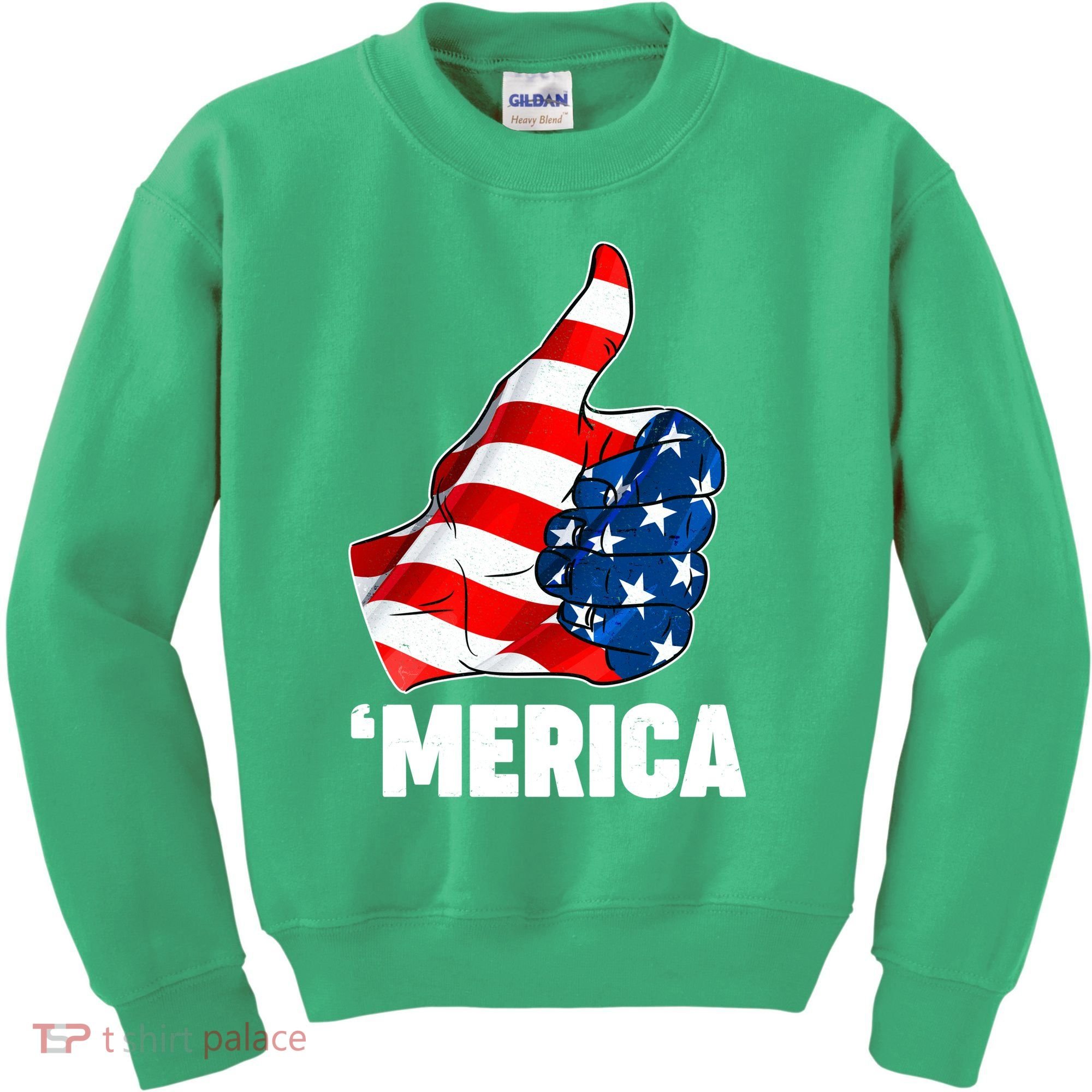 Thumbs Up Merica USA American Flag Kids Sweatshirt