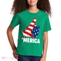 Thumbs Up Merica USA American Flag Kids T-Shirt thumb 2