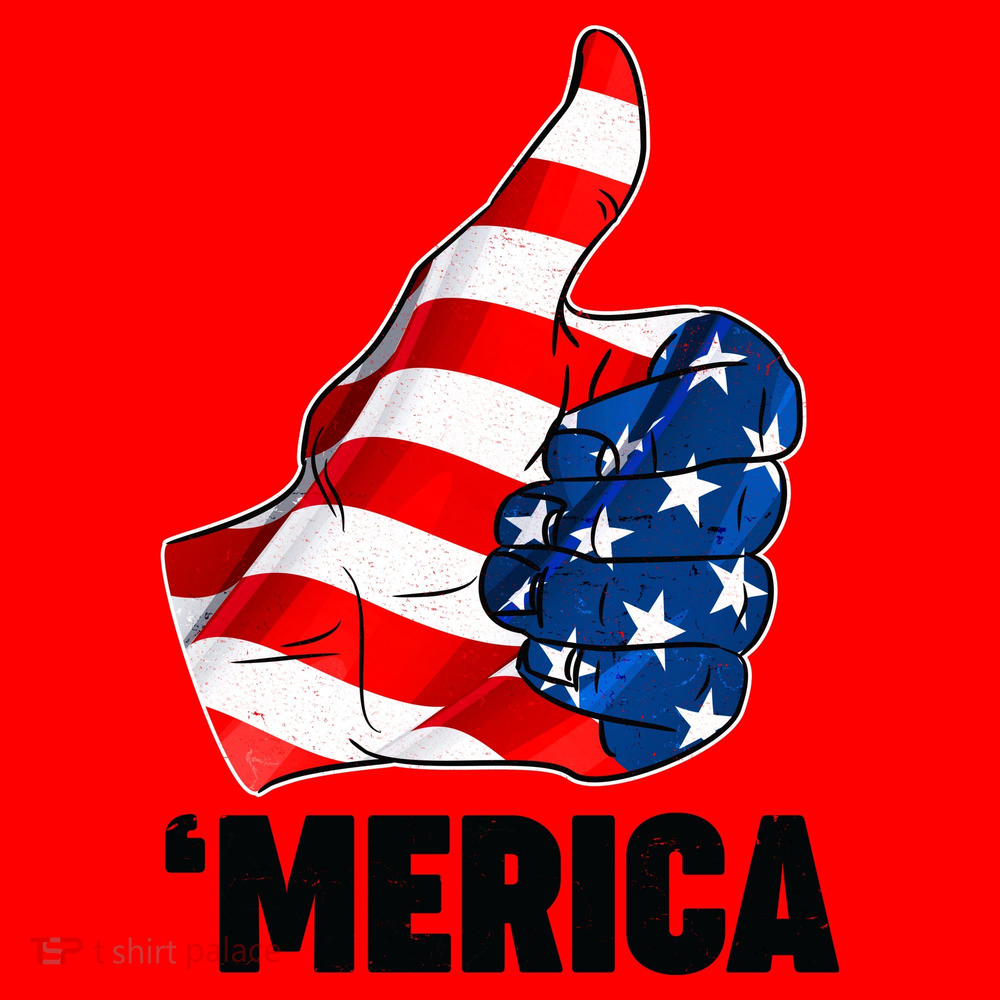 Thumbs Up Merica USA American Flag Santa Hat