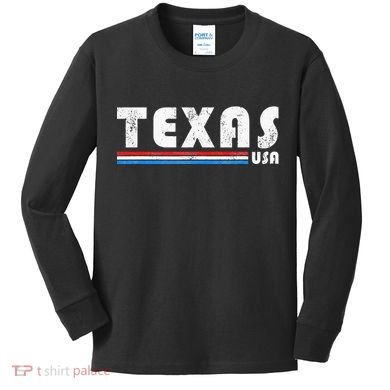 Texas Usa Retro Vintage State Gift Kids Long Sleeve Shirt