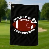 Turkey And Touchdowns Golf Towel thumb 1