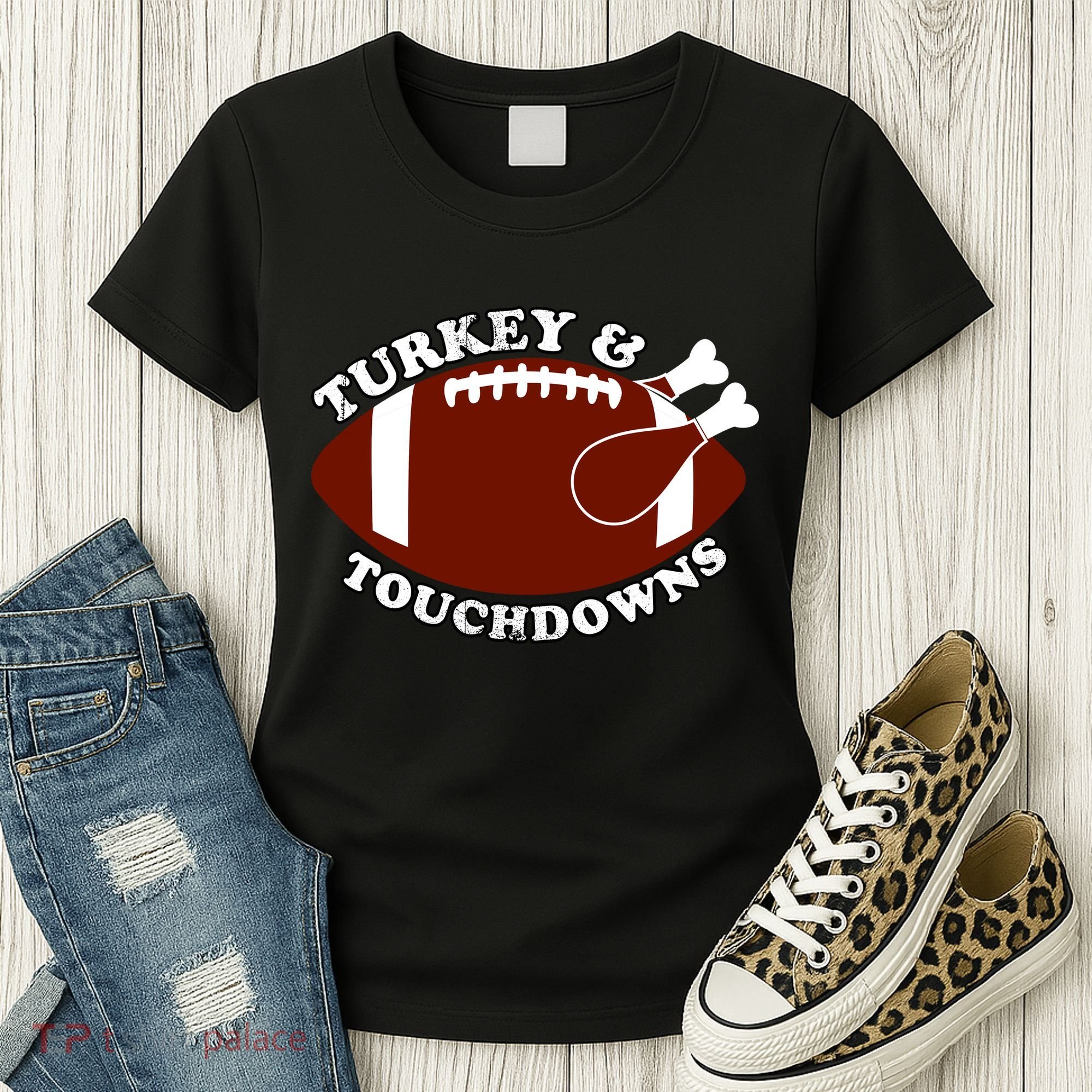 Turkey And Touchdowns Women's T-Shirt
