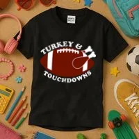 Turkey And Touchdowns Kids T-Shirt thumb 3