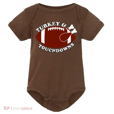 Turkey And Touchdowns Baby Bodysuit