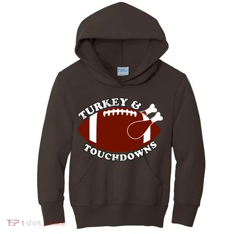 Turkey And Touchdowns Kids Hoodie in the selected color