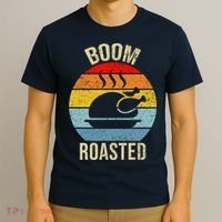 Turkey Boom Roasted Vintage Funny Holiday T-Shirt thumb 3