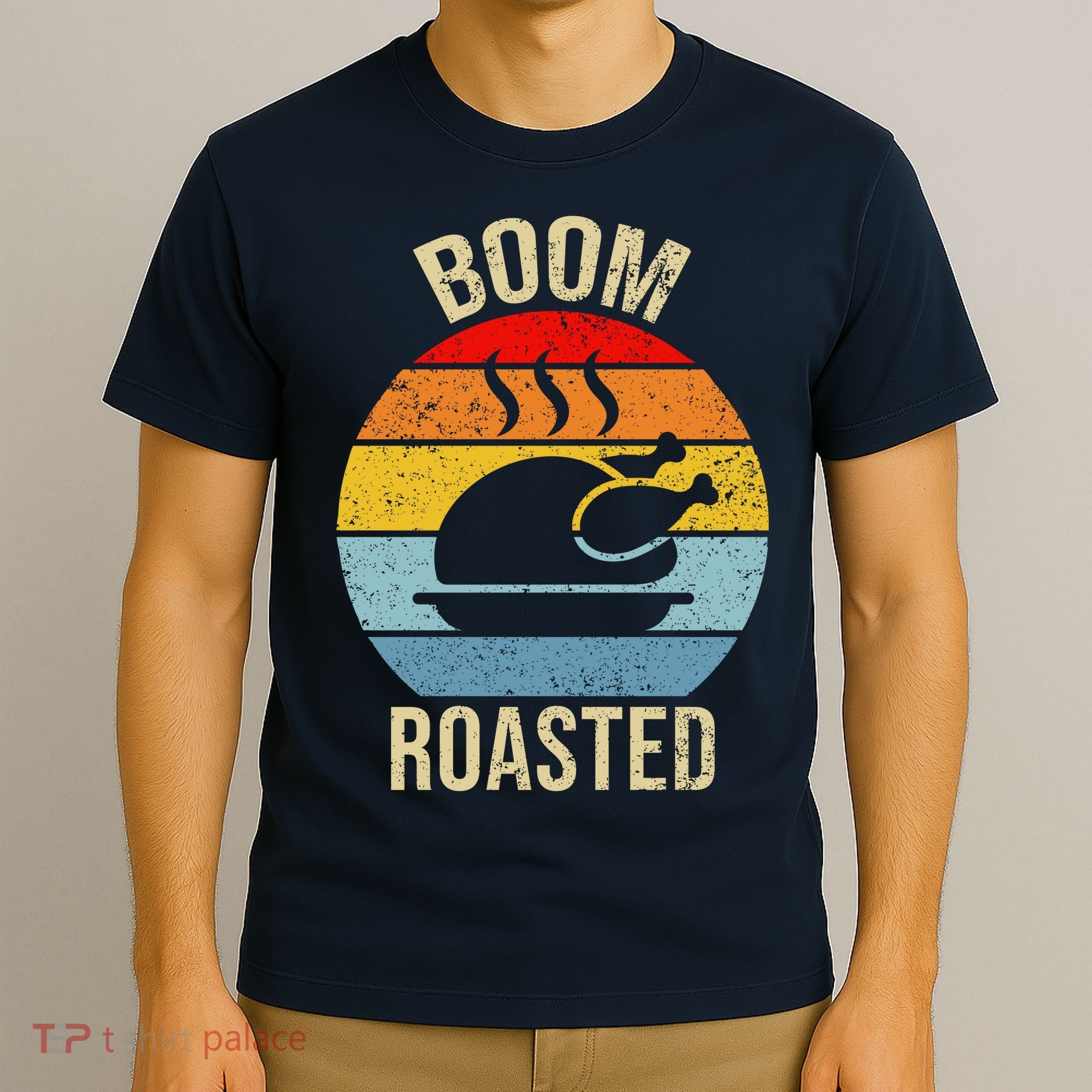 Turkey Boom Roasted Vintage Funny Holiday T-Shirt
