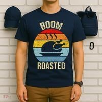 Turkey Boom Roasted Vintage Funny Holiday T-Shirt thumb 6