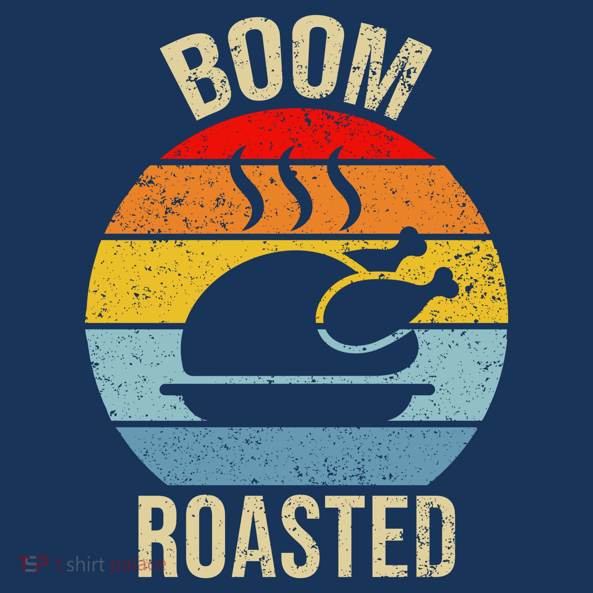 Turkey Boom Roasted Vintage Funny Holiday T-Shirt