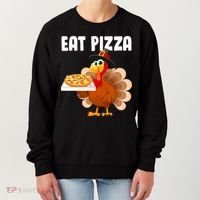 Turkey Eat Pizza Funny Women's Sweatshirt thumb 0