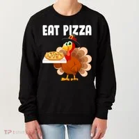 Turkey Eat Pizza Funny Women's Sweatshirt thumb 0
