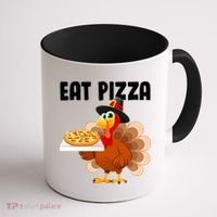 Turkey Eat Pizza Funny Coffee Mug thumb 1