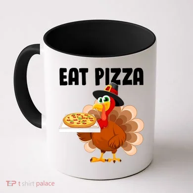 Turkey Eat Pizza Funny Coffee Mug