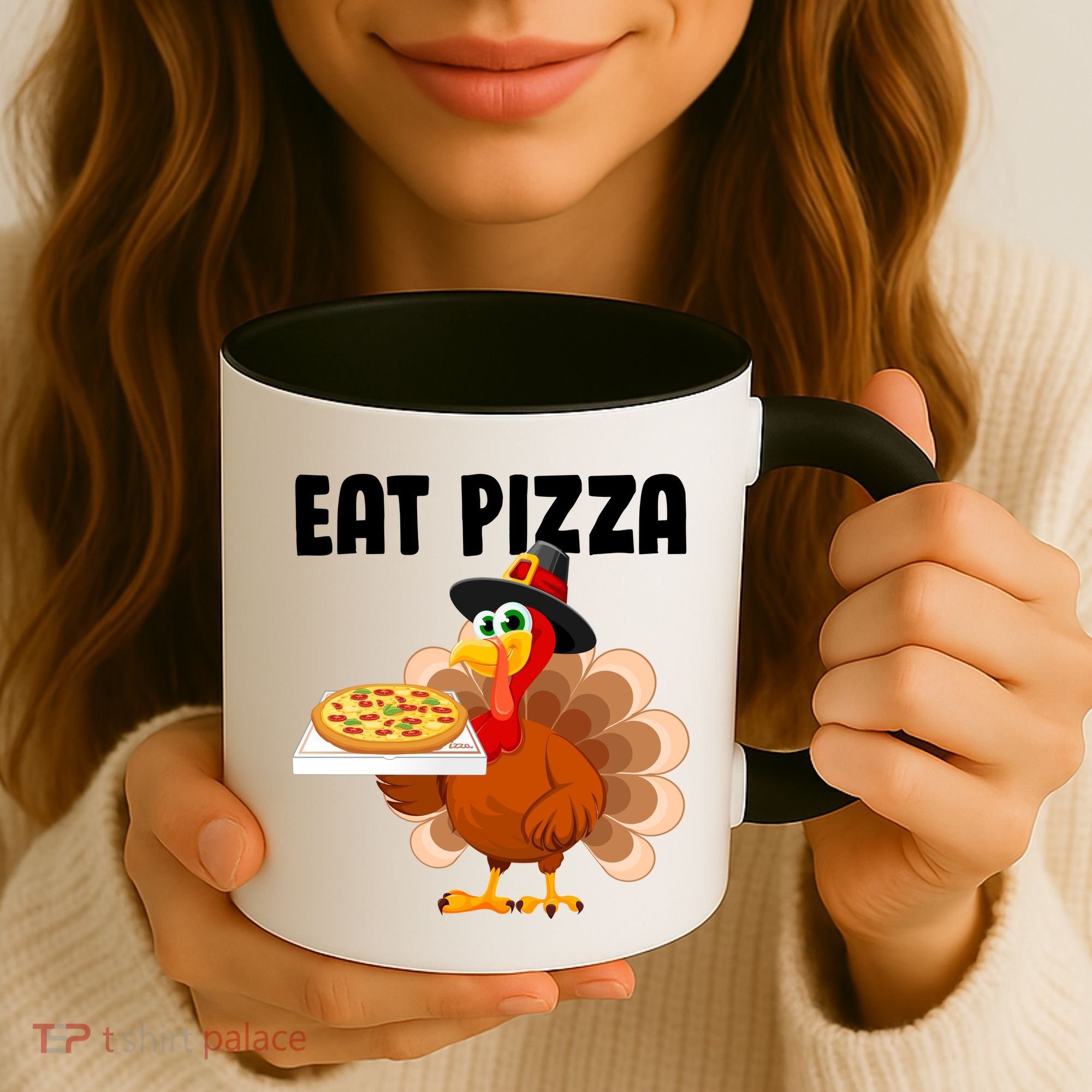 Turkey Eat Pizza Funny Coffee Mug