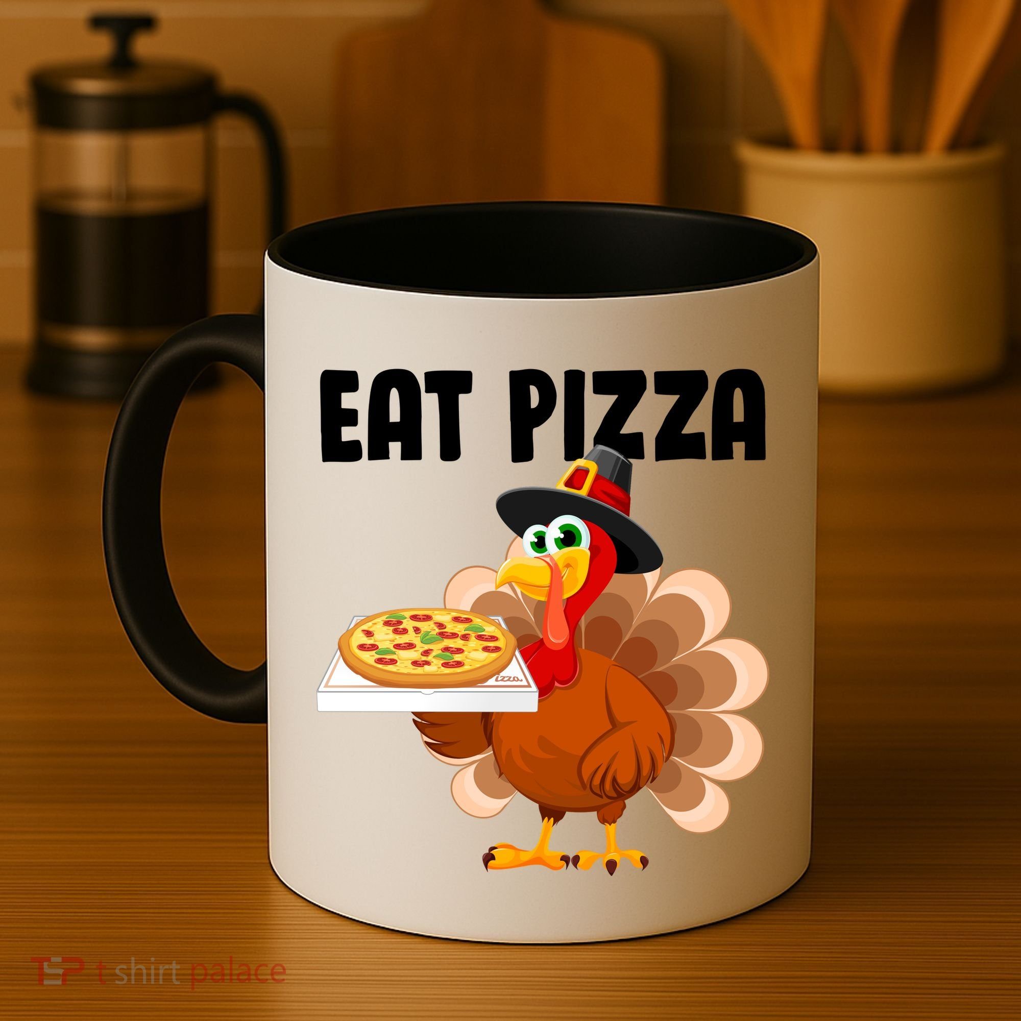 Turkey Eat Pizza Funny Coffee Mug