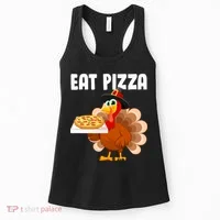 Turkey Eat Pizza Funny Women's Tank Top thumb 0