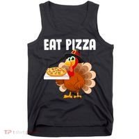 Turkey Eat Pizza Funny Tank Top thumb 0