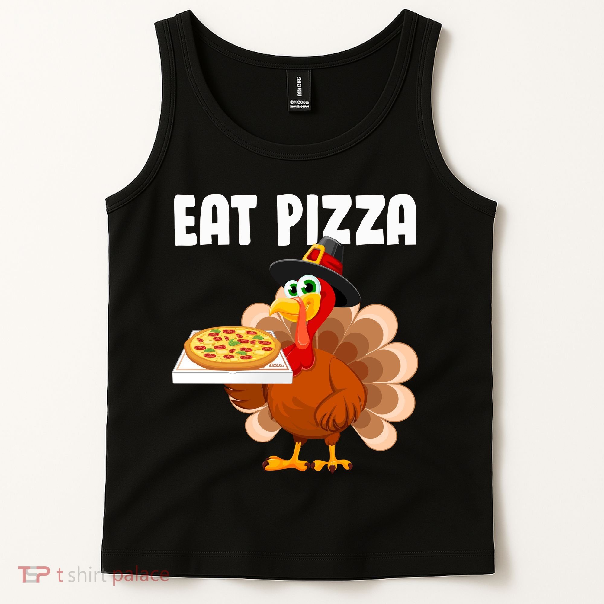 Turkey Eat Pizza Funny Tank Top