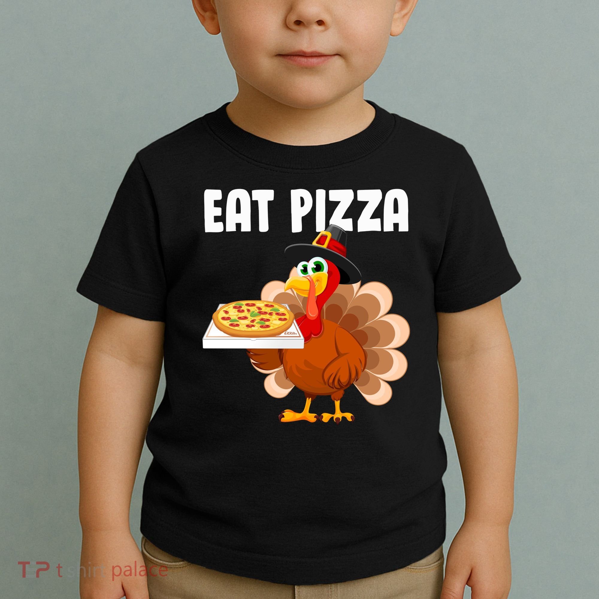 Turkey Eat Pizza Funny Toddler T-Shirt
