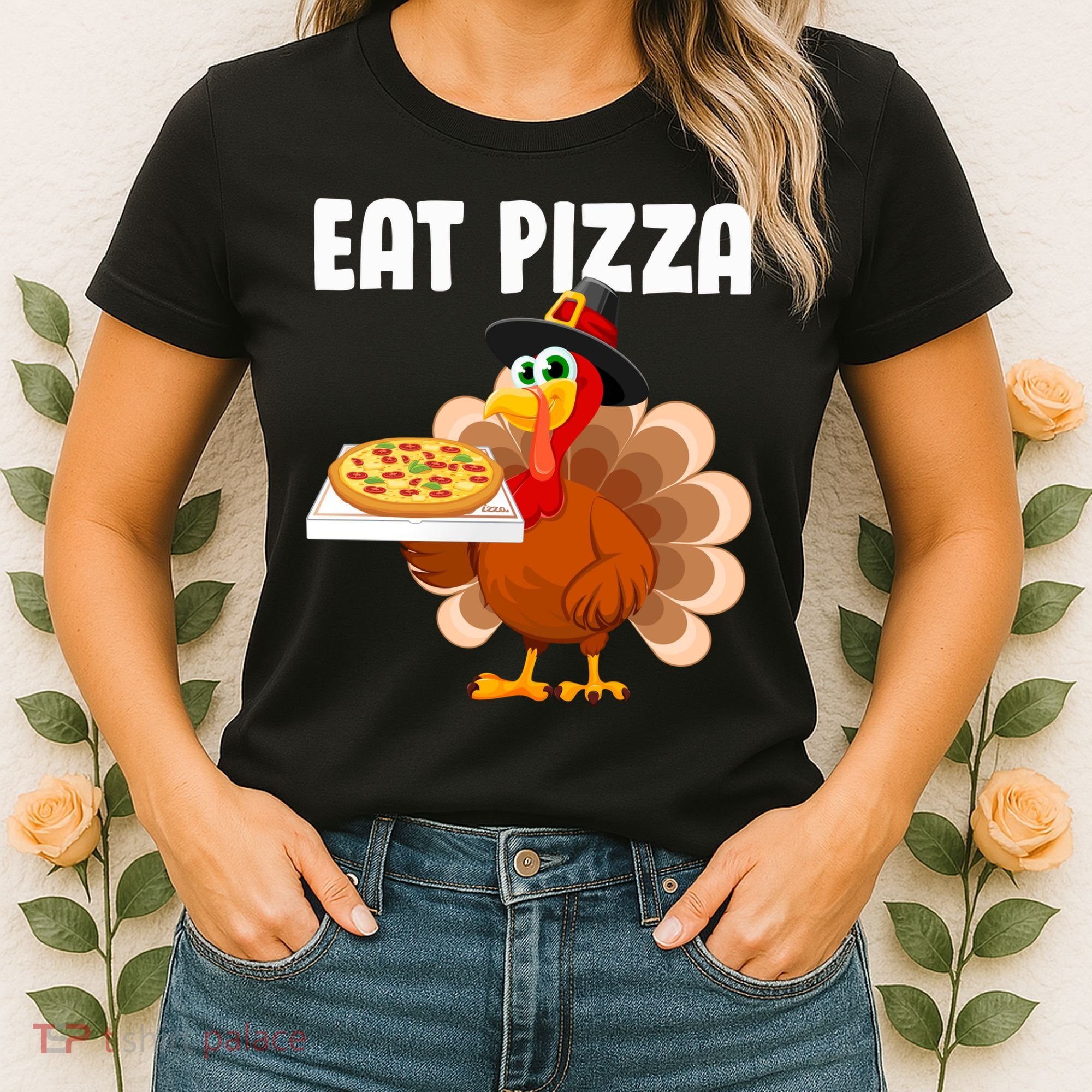 Turkey Eat Pizza Funny Women's T-Shirt