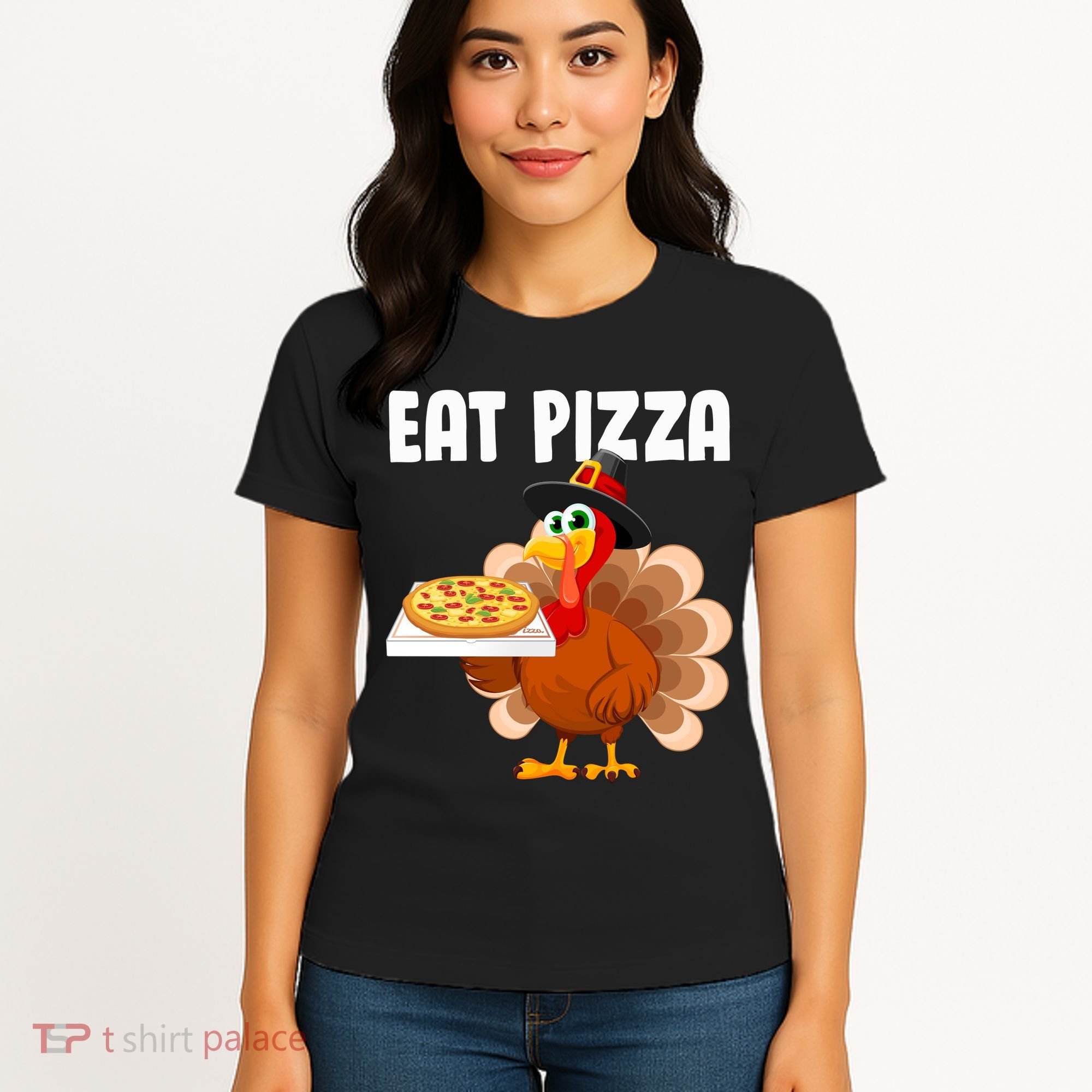 Turkey Eat Pizza Funny Women's T-Shirt