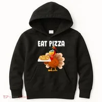 Turkey Eat Pizza Funny Kids Hoodie thumb 0