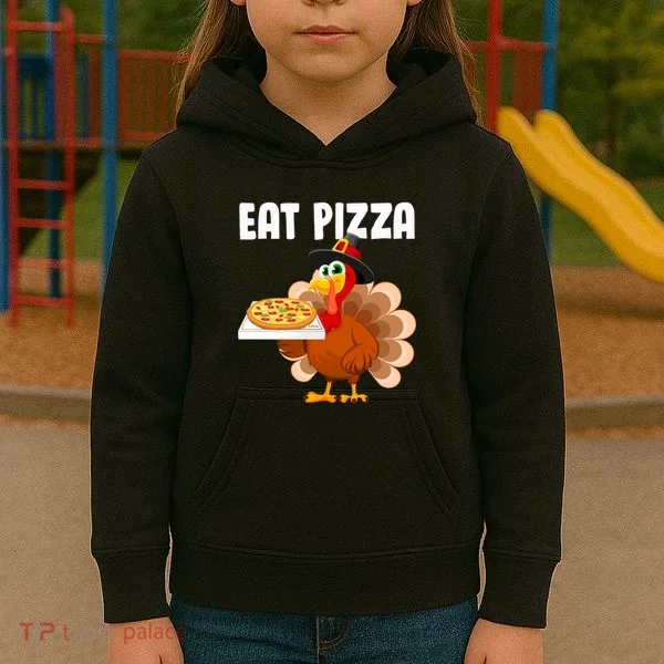Turkey Eat Pizza Funny Kids Hoodie