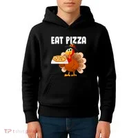 Turkey Eat Pizza Funny Kids Hoodie thumb 4