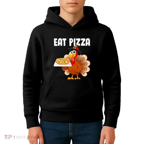 Turkey Eat Pizza Funny Kids Hoodie