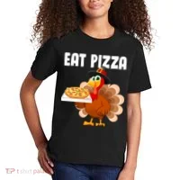 Turkey Eat Pizza Funny Kids T-Shirt thumb 2