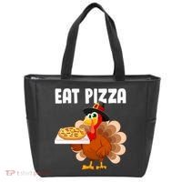 Turkey Eat Pizza Funny Tote Bag thumb 0