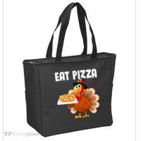 Turkey Eat Pizza Funny Tote Bag thumb 2