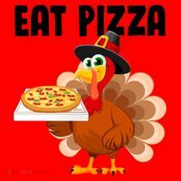 Turkey Eat Pizza Funny Santa Hat thumb 1