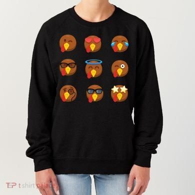 Turkey Emoji's Funny Thanksgiving  Women's Sweatshirt