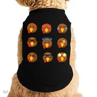 Turkey Emoji's Funny Thanksgiving  Doggie Tank thumb 0