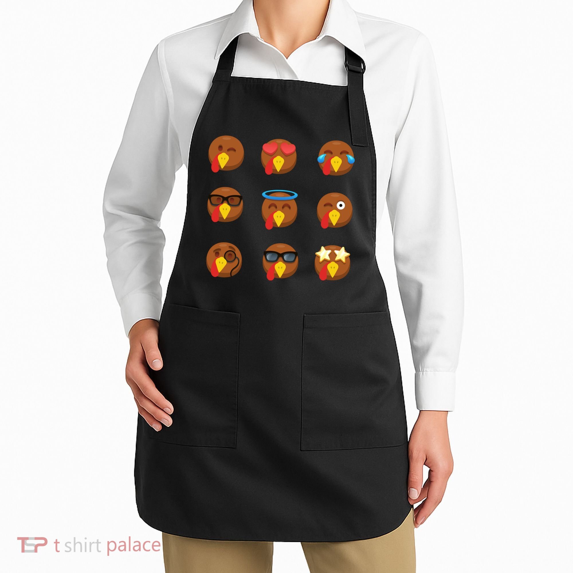 Turkey Emoji's Funny Thanksgiving  Apron