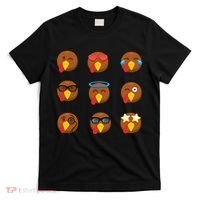 Turkey Emoji's Funny Thanksgiving  T-Shirt thumb 0