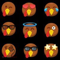 Turkey Emoji's Funny Thanksgiving  T-Shirt thumb 7