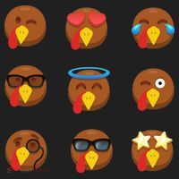 Turkey Emoji's Funny Thanksgiving  Beanie thumb 2