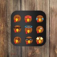 Turkey Emoji's Funny Thanksgiving  Coaster thumb 0