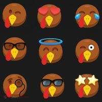 Turkey Emoji's Funny Thanksgiving  Coaster thumb 2