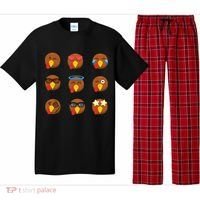 Turkey Emoji's Funny Thanksgiving  Pajama Set thumb 0
