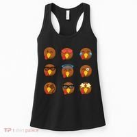 Turkey Emoji's Funny Thanksgiving  Women's Tank Top thumb 0